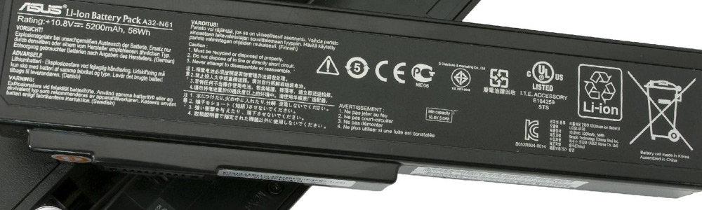Замена аккумуляторов на ноутбуках Asus